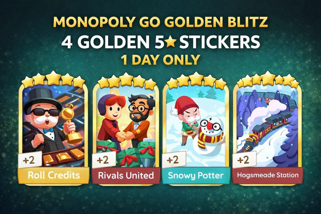 Monopoly GO Golden Blitz Event: 4 Golden 5★ Stickers Available Today - BoxBoxID