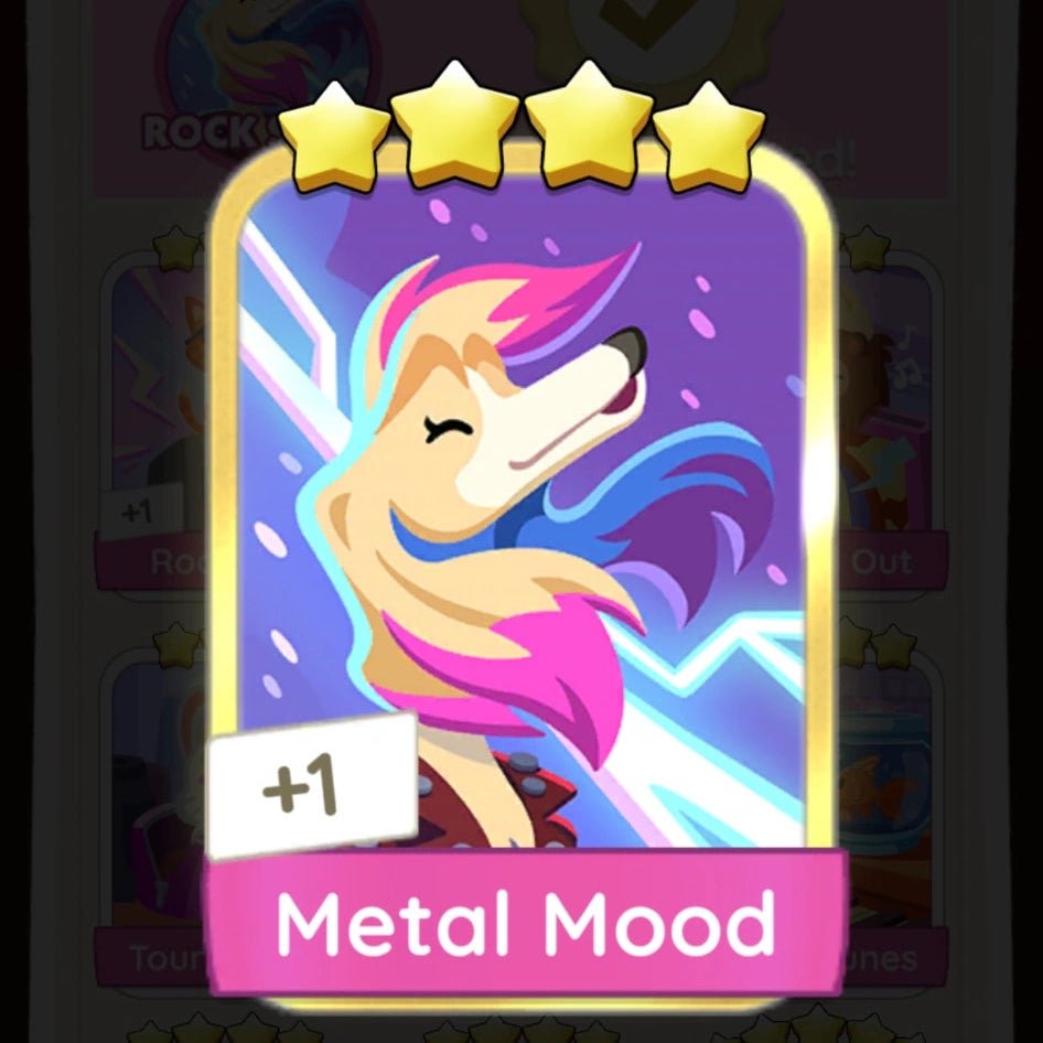 Monopoly GO Golden Blitz 4⭐ Sticker – Metal Mood (Limited 1 - Day Event) Monopoly GO Stickers – BoxBoxID