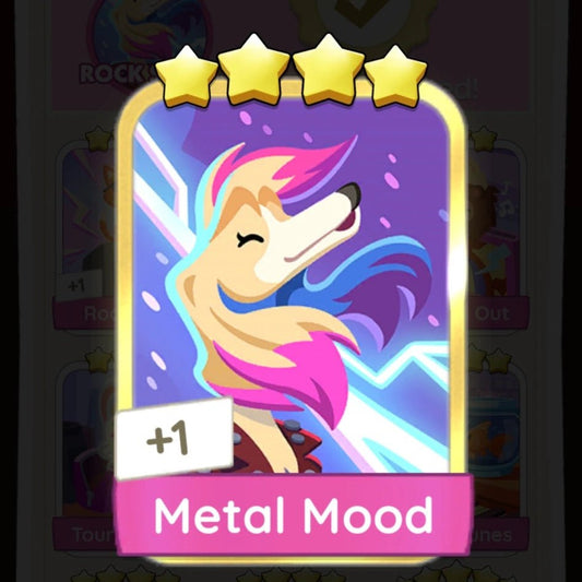 Monopoly GO Golden Blitz 4⭐ Sticker – Metal Mood (Limited 1 - Day Event) Monopoly GO Stickers – BoxBoxID