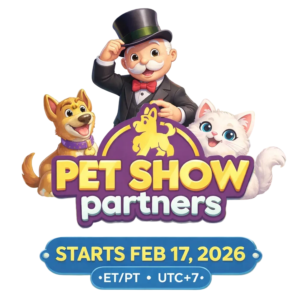 Pet Show Partners Monopoly GO Stickers – BoxBoxID